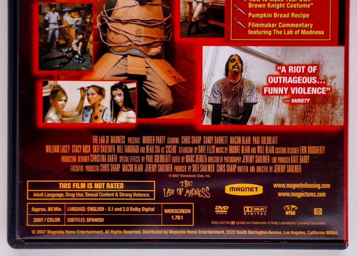Murder Party (DVD) The Lab of Madness Presents- 2007 Magnet- Color