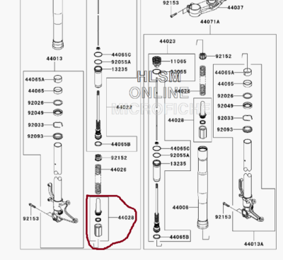 NEW Front Internal Fork Spring Guide 44028-0004 fits Ninja ZX-6R