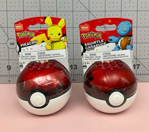 Pokemon Mega Construx Pikachu & Squirtle Building Blok Set Poke-Ball Collectable