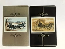 Horses Cart Wagon Man Lady Rider Carriage Vintage Rare Retro Playing SWAP CARDS