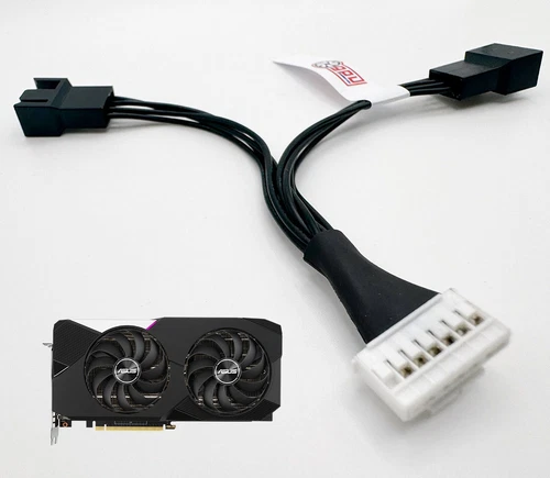 Asus 3070 Dual 7 pin / 2x 4 pin GPU FAN RTX Adapter converter cable DeShroud MOD