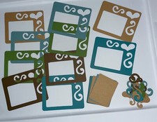    10 HEART SWIRL FRAME cardstock paper die cut embellishments