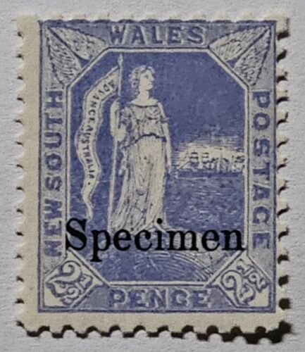 AUSTRALIA NEW SOUTH WALES SUPERB 1890 2 1/2d SPECIMEN Original Gum. €40. SG265as