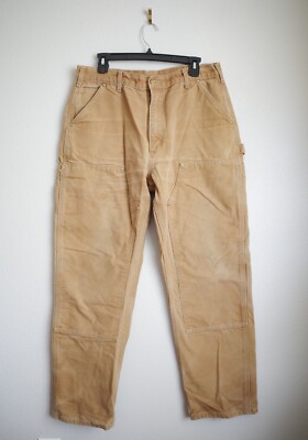 VTG Carhartt B01 BRN Double Knee Carpenter Pants 36 x 32 Loose 