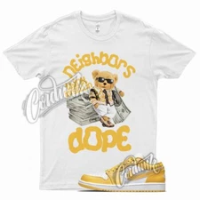 White SELLIN T Shirt for J1 1 Pollen Yellow University Gold SB Overbreak 