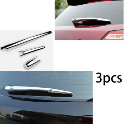 3Pcs For Honda HR-V HRV Vezel 2016-2022 Tail Rear Window Wiper Cover Trim Chrome