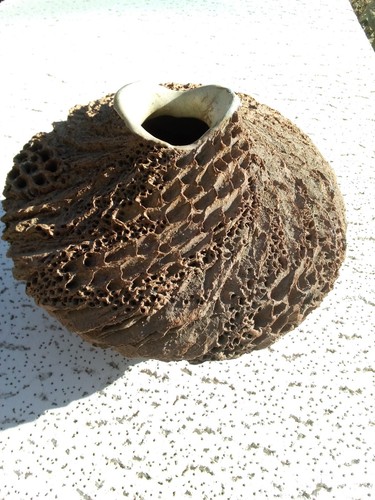 RARE Anne Goldman Coastal Rock Stoneware Art Pottery Sculptural Vase - Picture 4 of 8