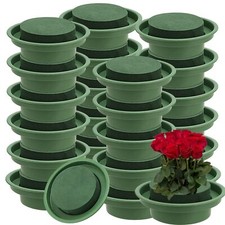24 Pack 4.7 Inch Floral Foam with Bowl DIY Flower Arrangement Kit Round Wet F...