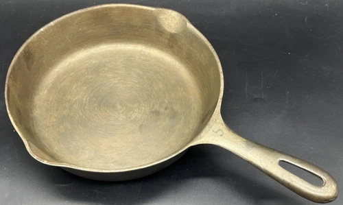 Vintage Wagner 8 Inch Cast Iron Skillet No. 5 "H" Mold Clean Unmarked
