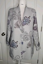 PECK  PECK Paisley Women's Blazer Jacket Long Sleeve Casual Office Medium M