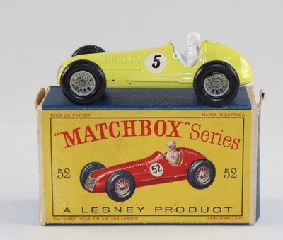 Matchbox RW 52A Maserati Racing Car gelb rare Nummer ''5'' perfekt in ''D'' Box