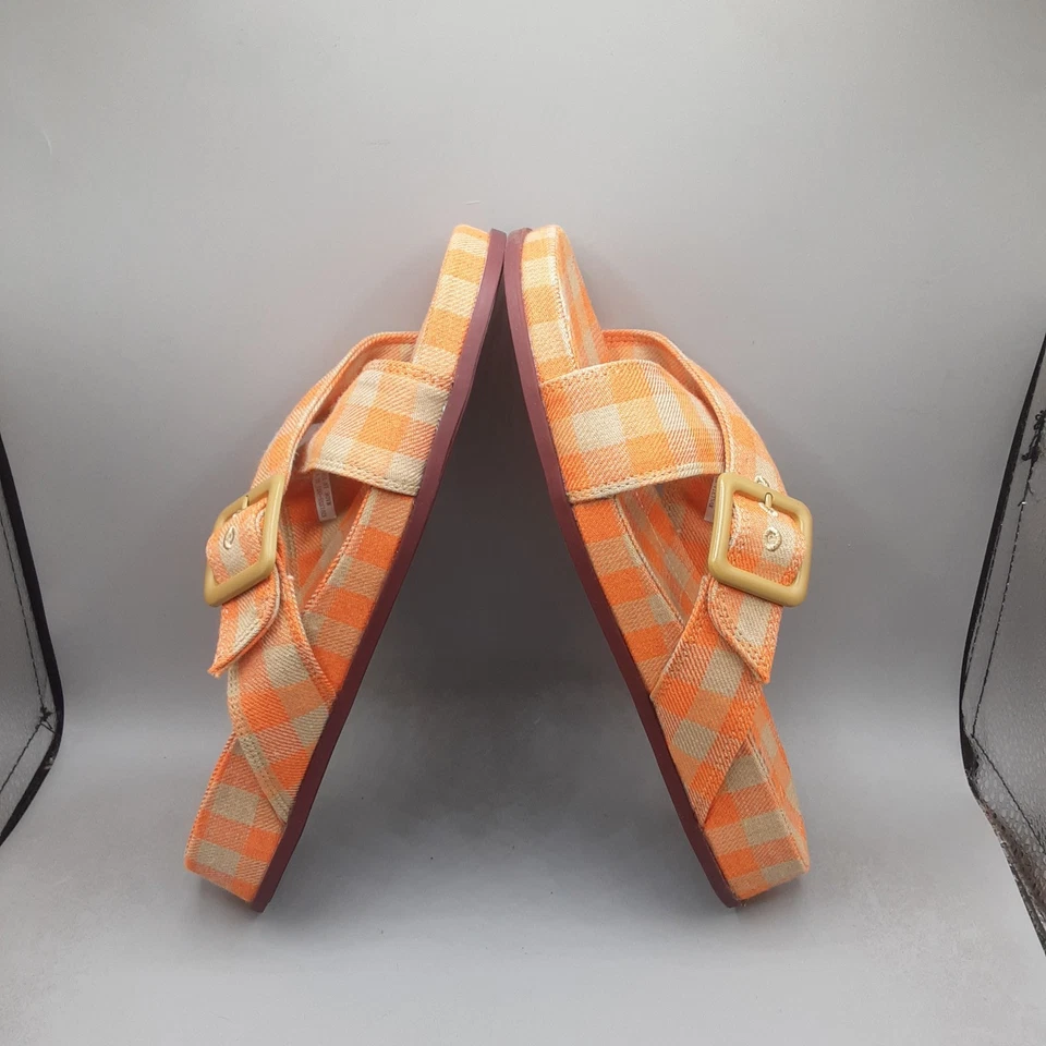 Женские сандалии-шлепанцы Camper Atonik Criss-cross 8 М оранжевые разноцветные клетчатые A206 - Изображение 4 из 4