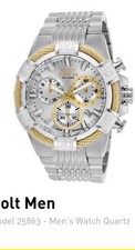 Invicta Bolt Stainless Steel Chronograph Men's Quartz Watch Water Resistant