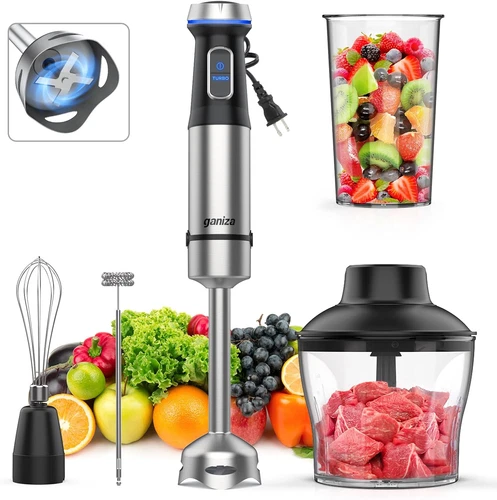 Immersion Blender 5 in 1 Hand Blender Max 1000W Heavy Duty Motor, 16 Speed Mode