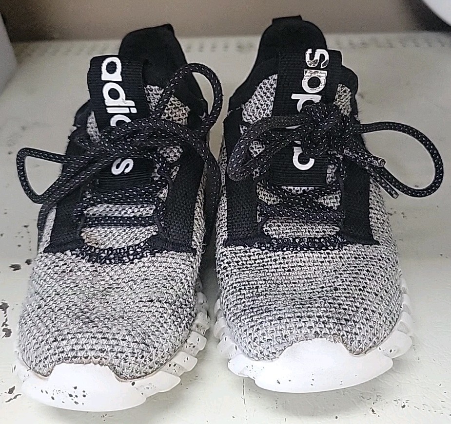 Adidas Kaptir 3.0 Unisex Kids Gray Black Lace Up Athletic Sneakers Sz 10.5K