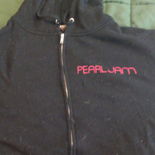 Pearl Jam Black Zip Hoodie XL Band Logo Graphic Rock & Pop Music Band Tee