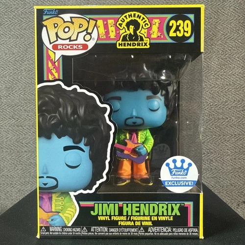 Funko Pop! Rocks - Authentic Hendrix 239 Jimi Hendrix Black Light Shop Exclusive