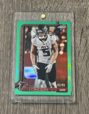 Topps 2025 Topps Chrome Drake London #12 Green  82/99 Falcons