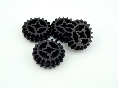 LEGO  Teile: 4x Technic, Gear 20 Tooth Double Bevel Black (Zahnrad) ID: 32269