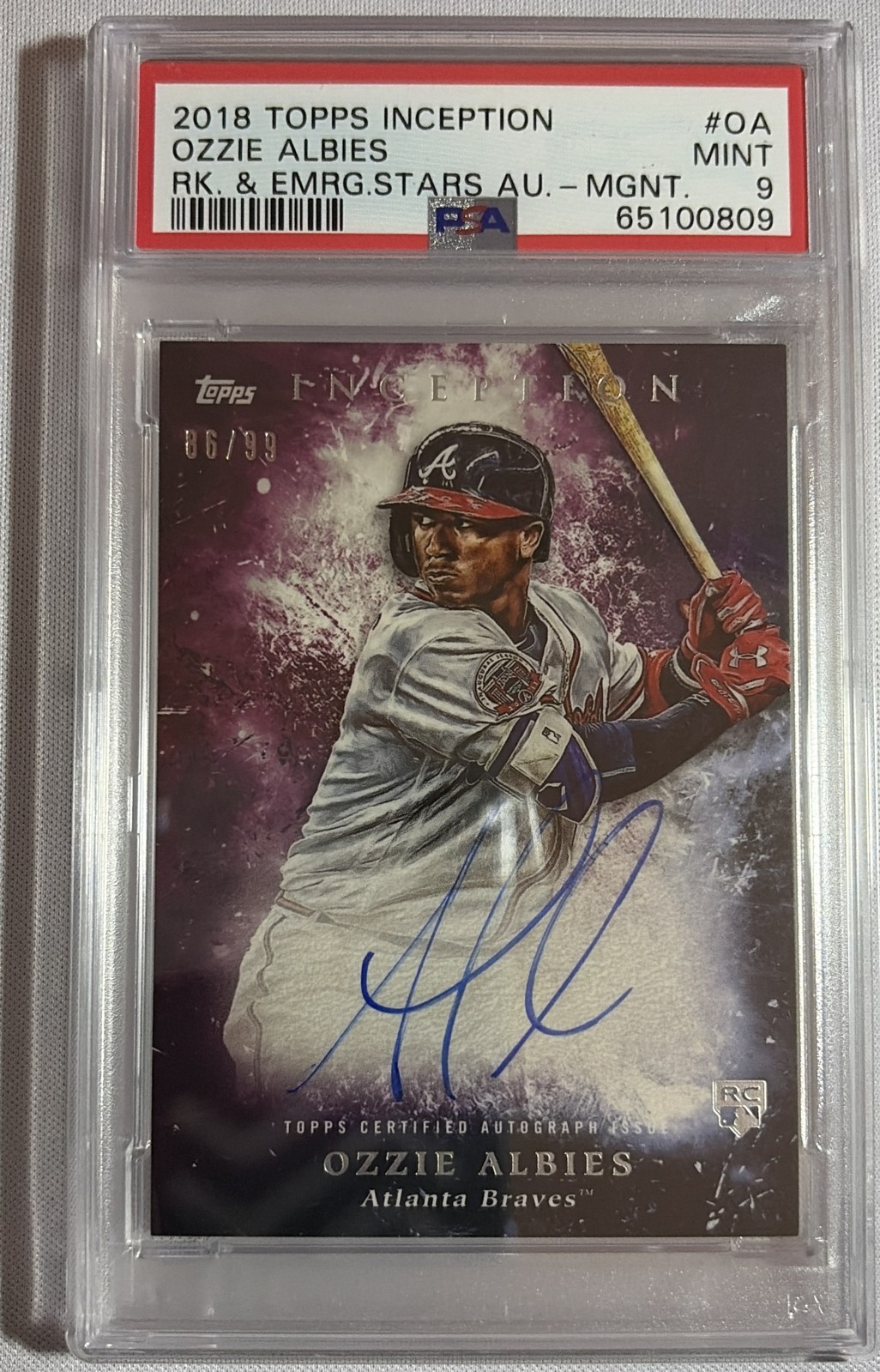 Ozzie Albies #LBC-OA 2019 Topps Luminaries Baseball Letter Book Cards