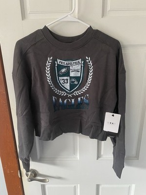 WEAR by Erin Andrews Philadelphia Eagles Women's Pullover Sweatshirt Gray S