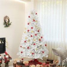 9ft Artificial White Christmas Tree Holiday Decor with Steel Base