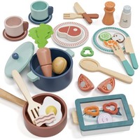 KinderküChe ZubehöR Holz SpielküChe Set Geschirr TöPfe Kochgeschirr Ab 3 Jahre