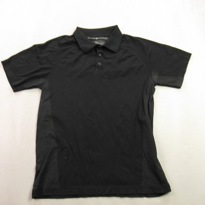 Fabletics Men's Black Performance Polo Shirt Size M Nylon Polyester Blend