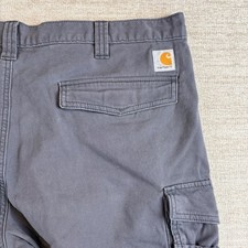 Carhartt Mens Relaxed Fit Rugged Flex Canvas Cargo Work Shorts Grey BS3542-M 40