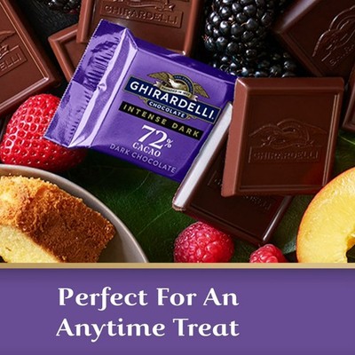 GHIRARDELLI DARK CHOCOLATE 72% CACAO Chocolate WRAPPED BULK BAG VALUE PRICE!!