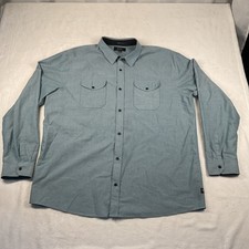 ROARK XXL Men Cassidy Classic Fit Long Sleeve Button Shirt Blue Green Organic