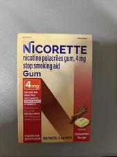 Nicorette Nicotine Gum 4MG Cinnamon Surge 100 Pcs - EXP 12/2027-03/2028