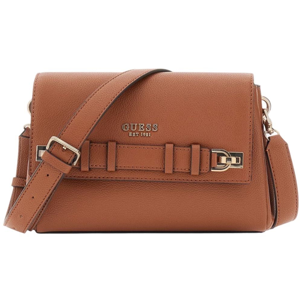 GUESS Borsa a SPALLA tracolla cognac flap bag GREGORIA HWBG854620 SALDI