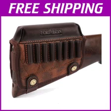 Leather Rifle Cheek Rest Ammo Holder