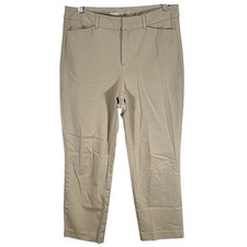 Old Navy Womens Pants Beige Tan Khaki Sz 10 Pixie High Rise Skinny Cotton Blend