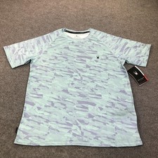 Spyder Rash Guard Shirt Mens Large Green Camo UPF 30 Swim Quick Dry S923028