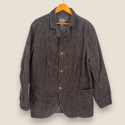 #ad Polo Jeans Co Ralph Lauren Corduroy Blazer Jacket Men XXL Gray Black Chore Coat $57.88