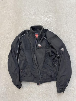 Vega Motorcycle Jacket Mens 3XL Black Mesh CE Armor Textile Protective Riding