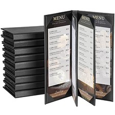Menu Holder Menu Covers 4.25" x 11" (6 View, 10 Pack) 6 View, 10 Pack