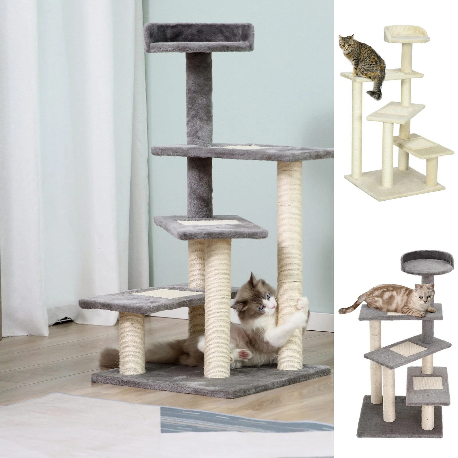 100cm Cat Tree Scratcher, Play Climbing Post, Kitten Pet Scratching Furniture