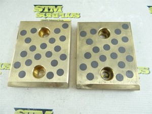 PAIR OF SELF-LUBRICATING BRONZE & GRAPHITE SLIDE PLATES 5" X 4" X 3/4"