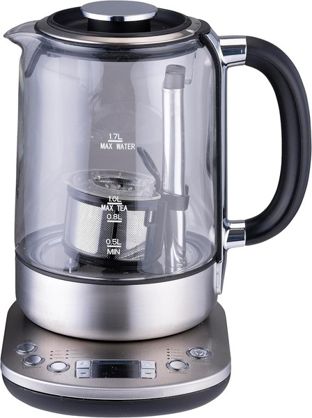Alpina Wasserkocher Teekorb 1,7L 2200W Teekocher Temperatureinstellung Weiß-image