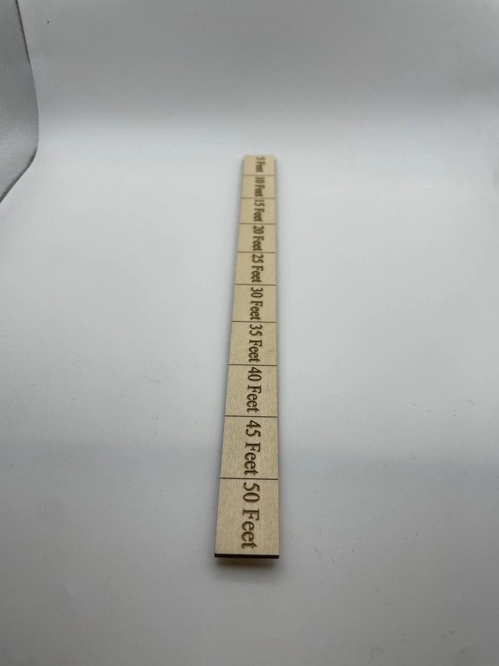 50 Feet Measuring Rulers | Wooden D&D Distance Ruler, Laser Cut TTRPG ...