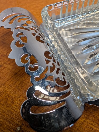 Farber Brothers Krome Kraft Butter Dish With Glass Insert