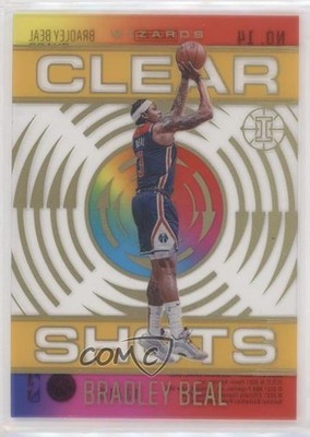 2020-21 Panini Illusions Clear Shots Gold 3/10 Bradley Beal #14 4d6