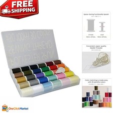 Versatile 30-Color Polyester Sewing Thread Set  110 Yards Each, Easy Storage