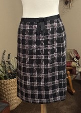Requirements Plaid Skirt With Ribbon Waist Trim Lined Size 12