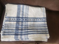 King Yarn Dyed Plaid Cotton Blanket Ivory Blue - Threshold New