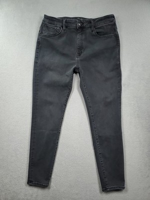 Mavi Jeans Womens 30 Black Tess High Rise Skinny Faded Dark Wash Stretch Denim