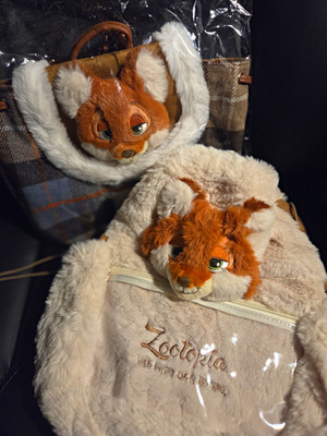 Disney Zootopia Plush Tote Bag & Matching Pouch Set